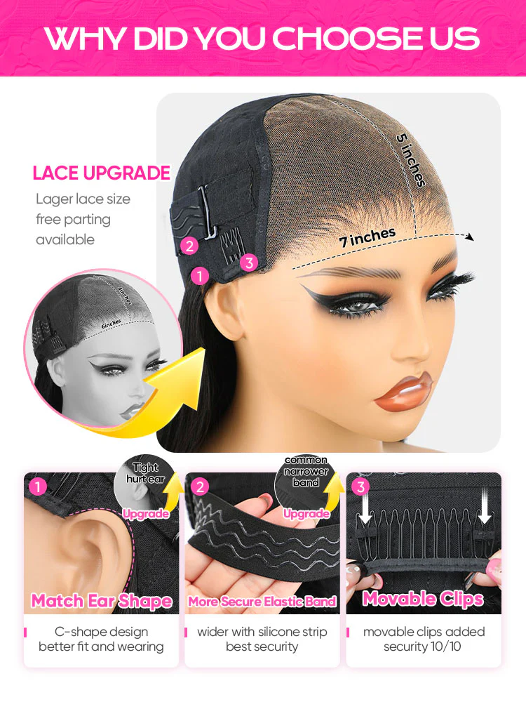 CurlyMe Mocha Mousse Color Layered Cut Face Framing Body Wave Pre-Cut Lace Wear Go Wig - Image 5