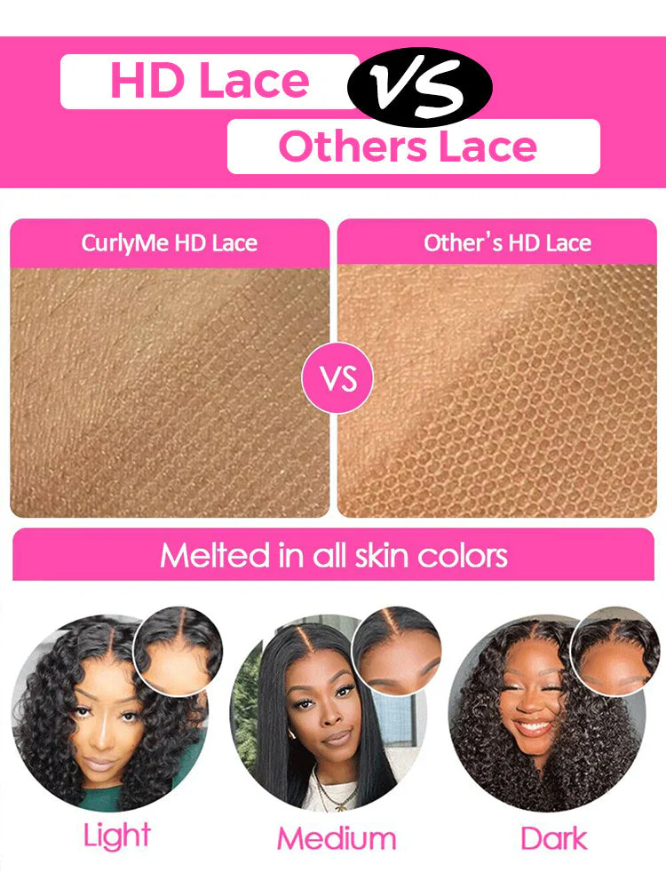 CurlyMe Pre-bleached Knots Wear Go Glueless Wig Pre-cut HD Lace Water Wave Human Hair - Image 7