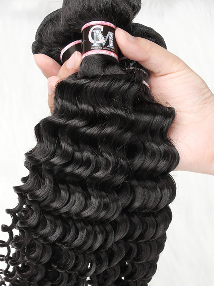 Deep Wave Hair Bundles Deal 1/3/4Pcs Natural Black Hair - Image 9